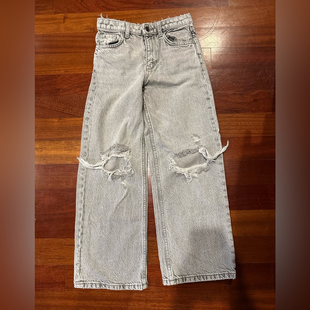 Primark Light Gray Distressed Kids Denim Jeans